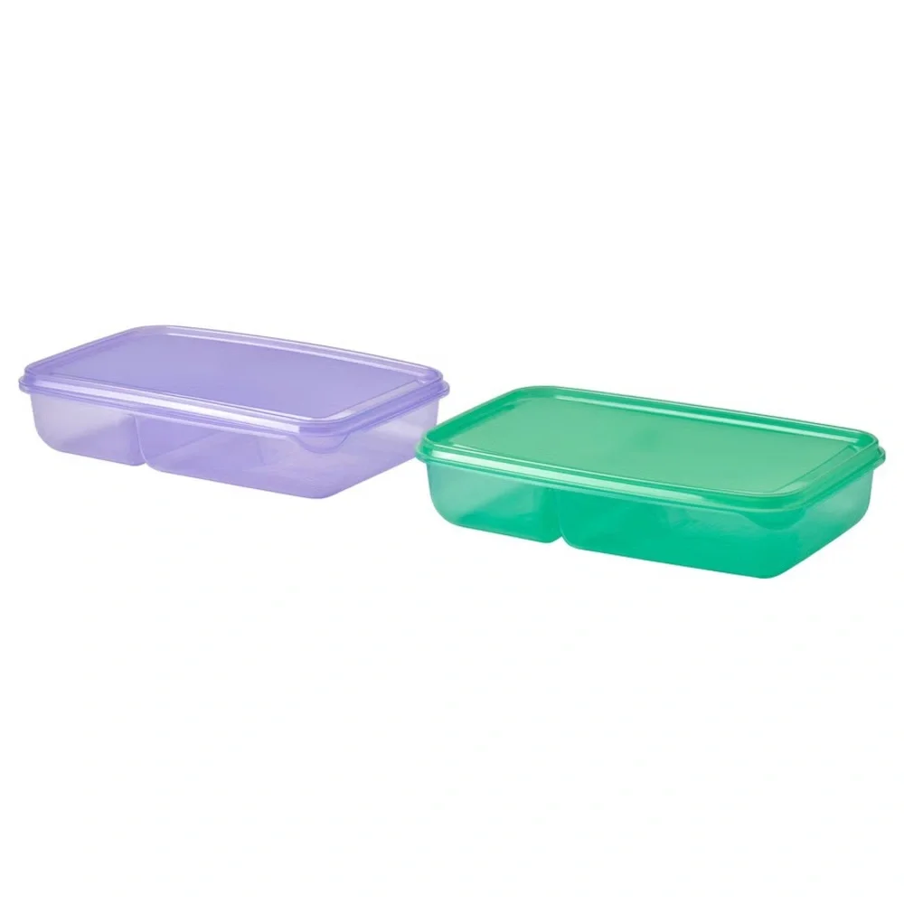 Sandwich Container with Lid - Lilac/Green (Set of 4)
